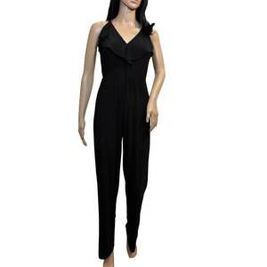 NEW BEBE ruffle jumpsuit in black